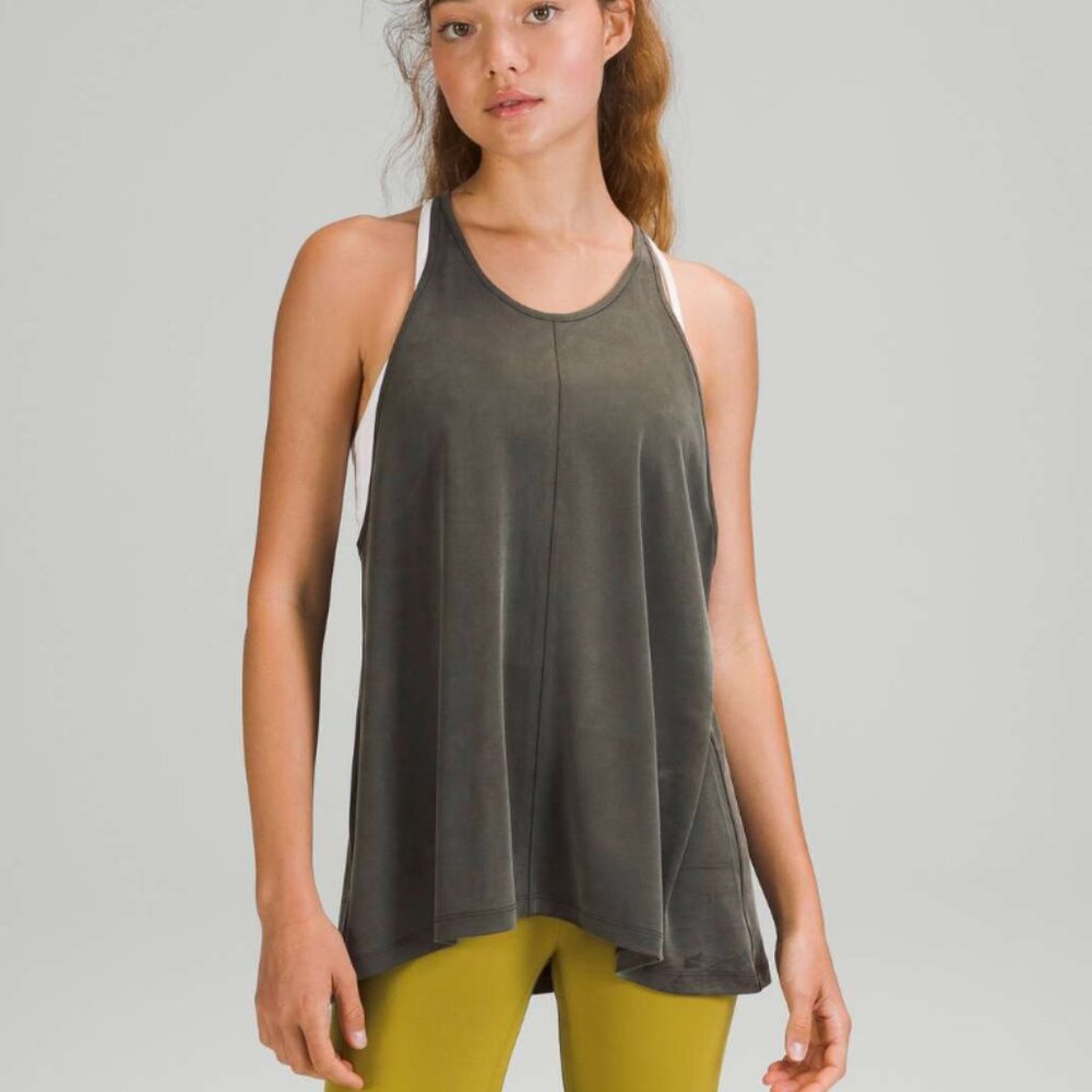 Lululemon High Neck Racerback Tank Top (Dark Olive, Size 6)